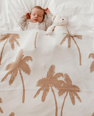 Palm Tree Blanket - Tan
