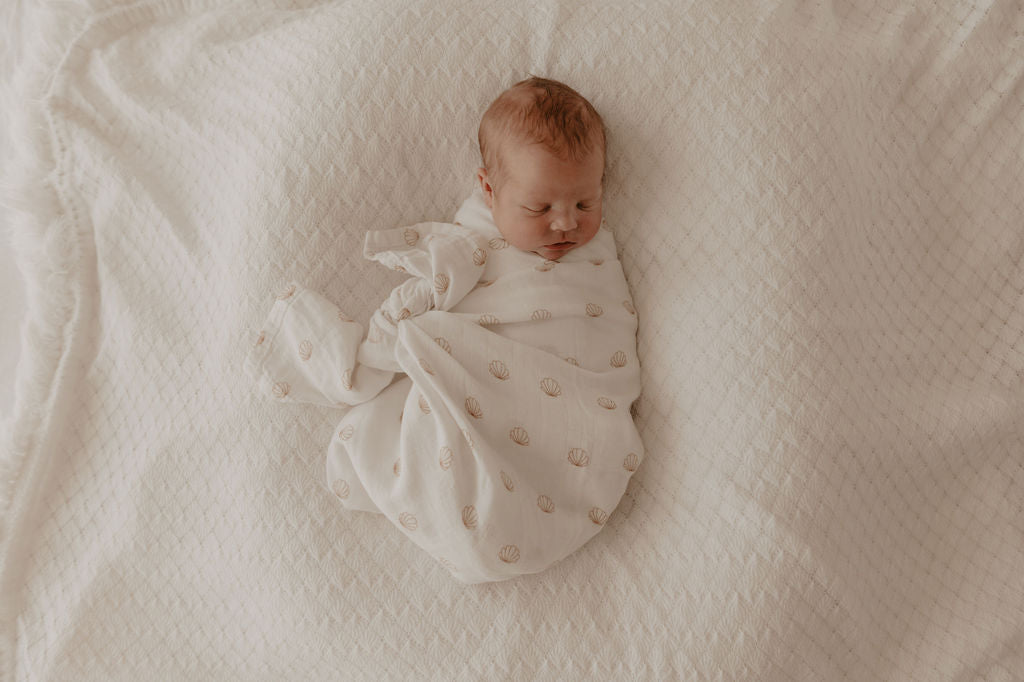 Cotton & Bamboo Swaddle - Nude Shell