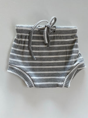 Ribbed Shorts - Grey Stripes